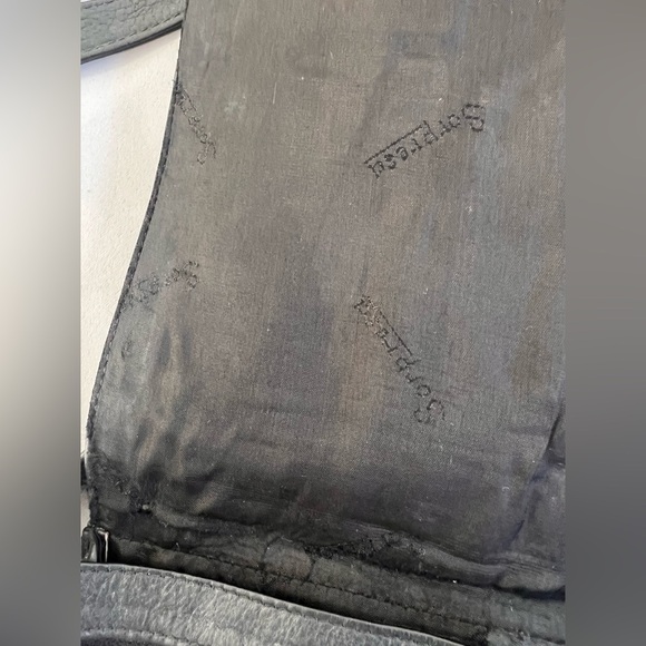 Sorpresa! Black Leather Crossbody Shoulder Purse Bag Studded Boho - Picture 7 of 10